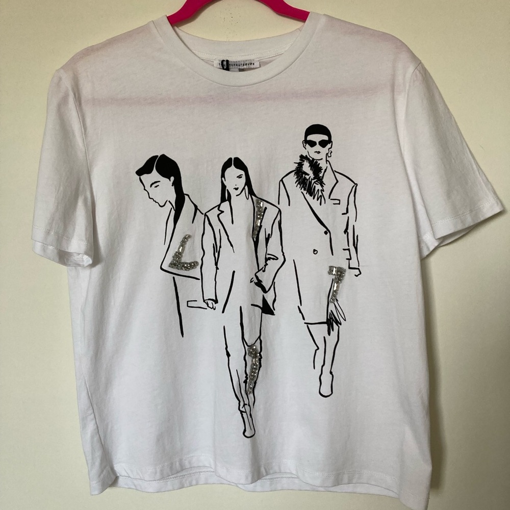 White Short Sleeve Tee with Minimalist Design